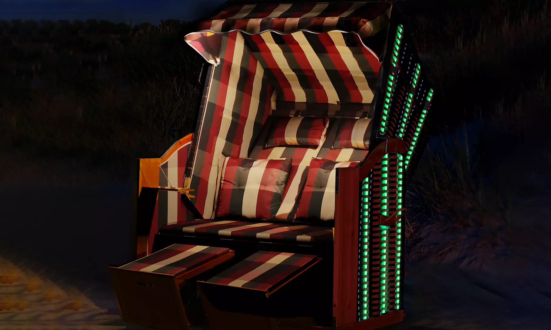 Swing & Harmonie XXL Strandkorb mit RGB-Beleuchtung