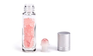 Bottle with Rose Quartz Stones