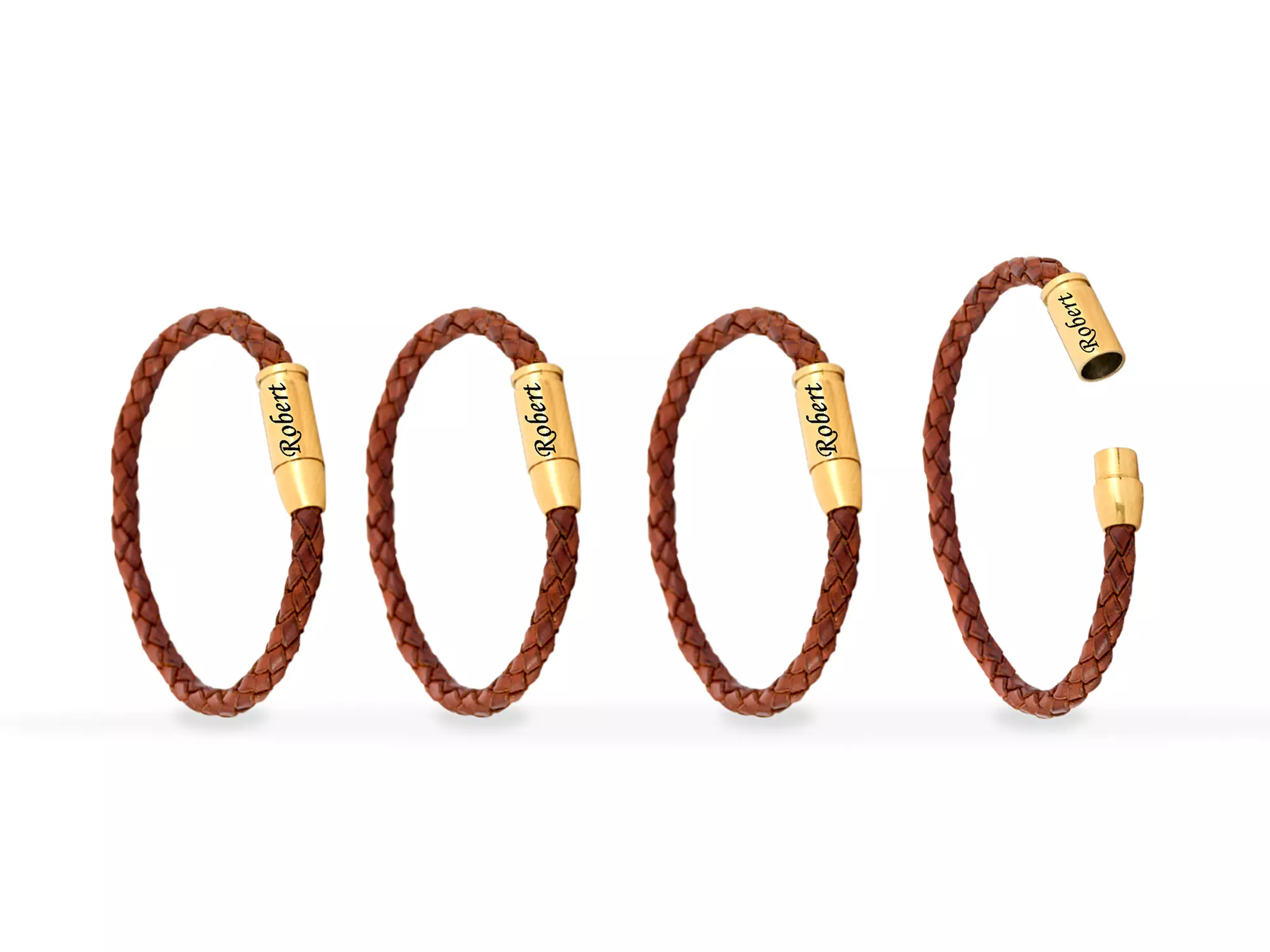 Four Engraved Bullet Bracelets from MonogramHub