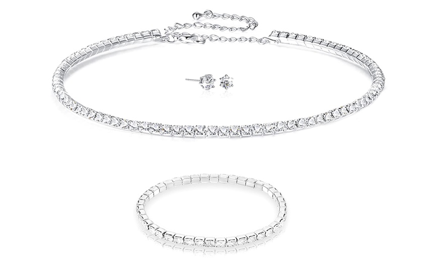 Image 3: Eira Wen Single/Double Row Tri-Set Made with Crystals from Swarovski®