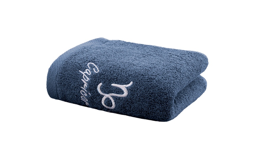 Image 10: One or Two Star Sign Embroidered Towels