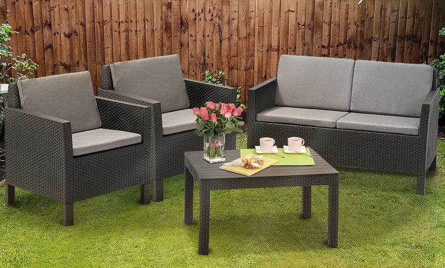 Image 3: Keter Chicago 4 Seater Garden Patio Lounger Set