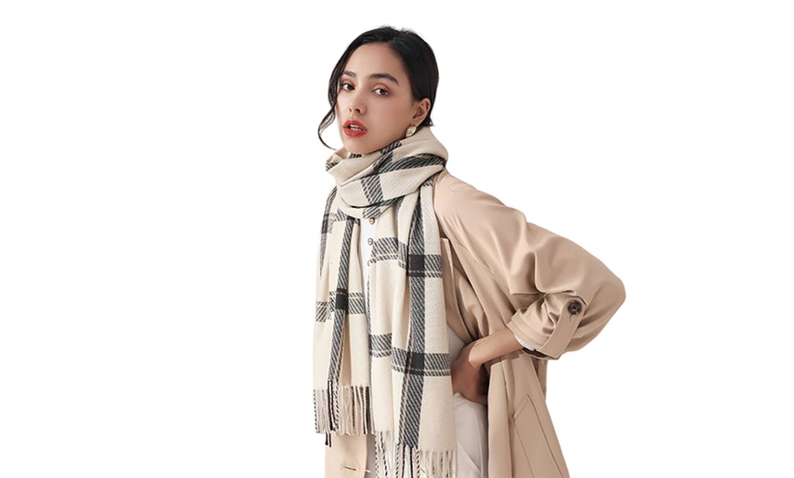 Image 2: One, Two or Three Packs of Soft Winter Checked Scarves