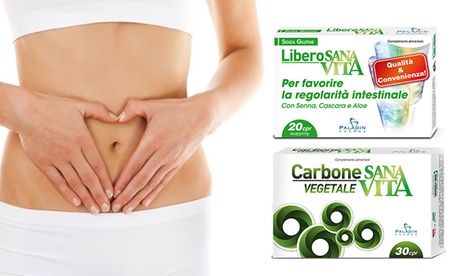 3 o 6 confezioni di compresse alimentari per regolarità intestinale SanaVita disponibili in 2 tipologie