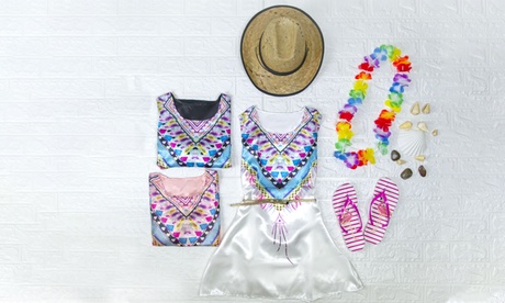 Abito morbido con stampa in stile indiano e cintura glitterata, disponibile in 4 taglie e vari colori