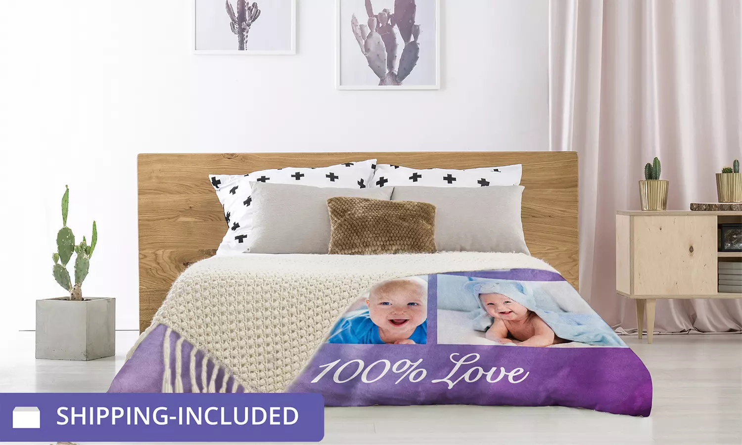 Personalized Large or XLarge Custom Fleece Photo Blankets from Printerpix (Up To 81% Off). 9 Options Available. - Primary Image