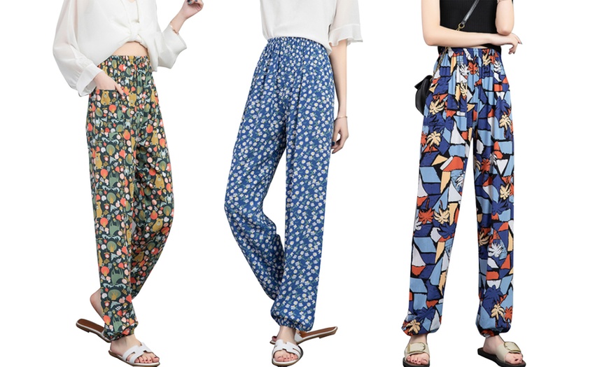 Image 1: Women's Loose Casual Printed Trousers