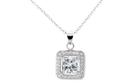 18K White Gold-Plated Necklace with Swarovski Elements