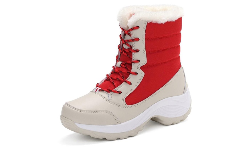 Image 2: Women's Thermal Snow Faux Fur Ankle Boots