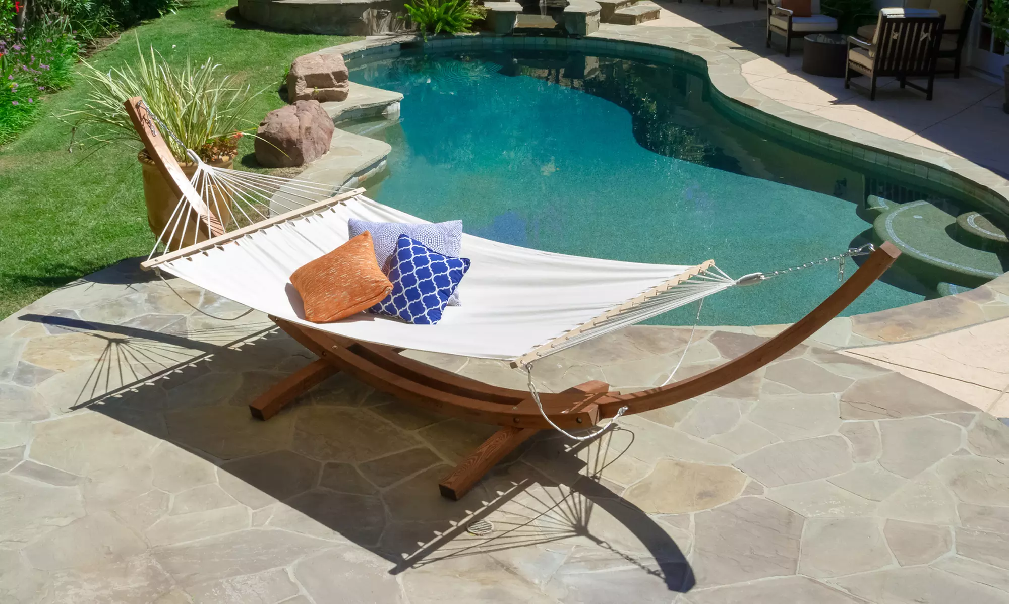 Weston Larch Wood and Canvas Hammock with Stand - Primary Image