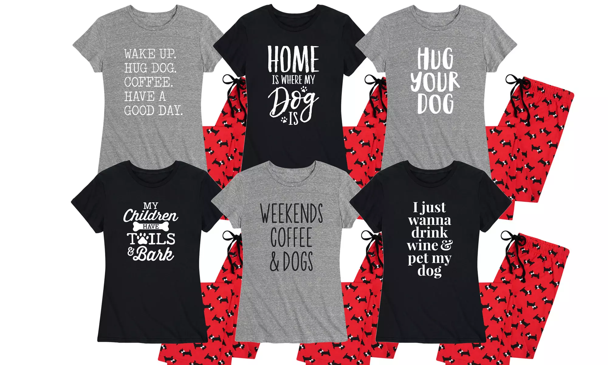 Nap Chat: "Home Is Where Your Dog Is" Women's Pajama Set. Plus Sizes Available. - Primary Image