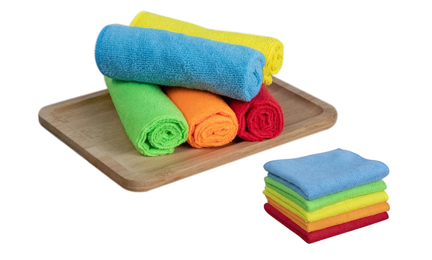 Image 1: 10 Piece Microfiber Cleaning Cloth Set