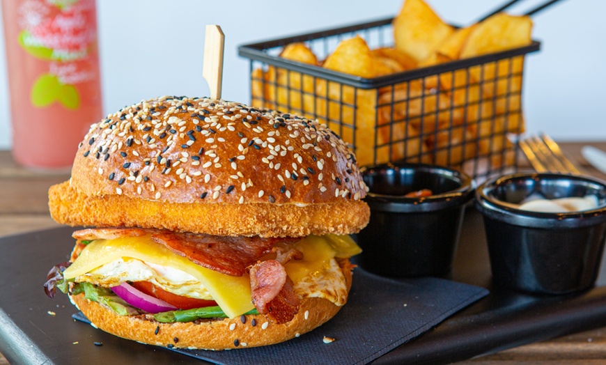 Image 2: Burger and Chips with Drink