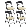 Image 5: Juego de 4 sillas plegables de metal con asiento de madera