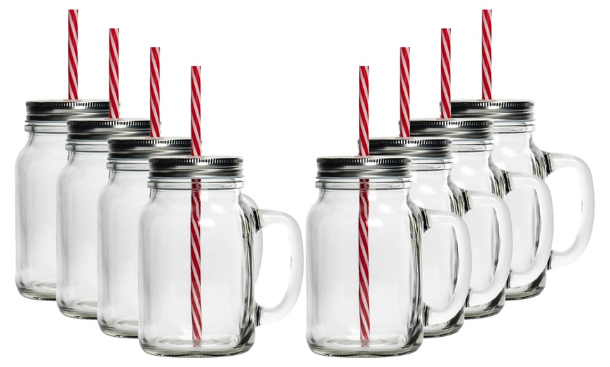 Image 10: Jam Jar Drinking Glasses