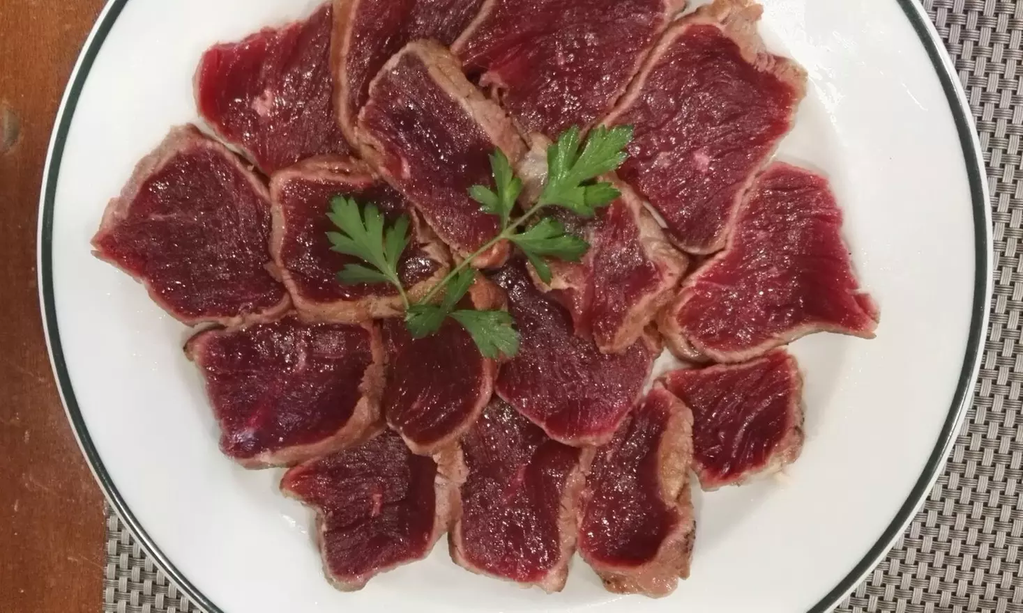 Menú con lomo alto a la piedra