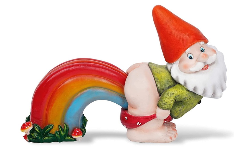 Image 3: Gnome Figurine with Rainbow