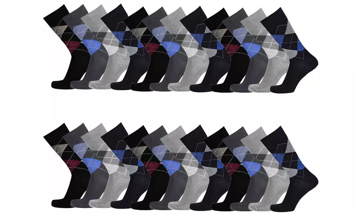 Set da 12 o 24 paia di calzini da uomo
