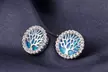 Fire Opal Tree of Life Earrings in Sterling Silver by DIANE LO'REN - Second Medium