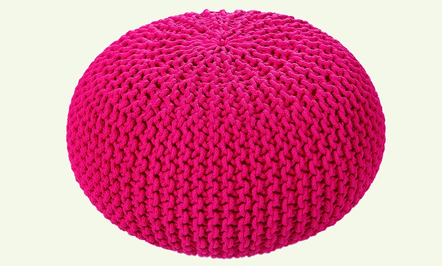 Image 15: Round Knitted Pouffes