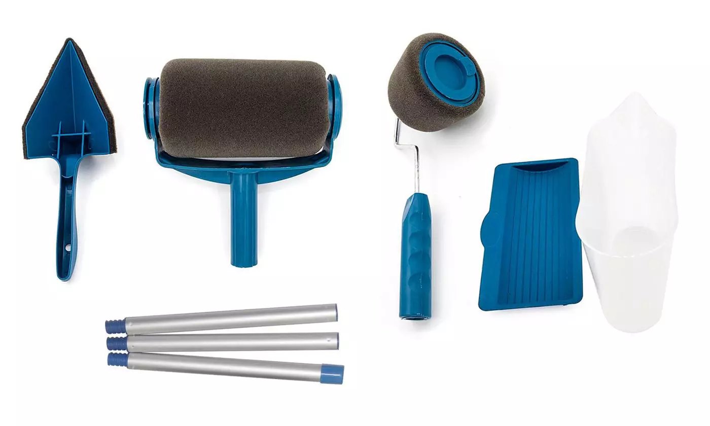 Kit de peinture avec 2 rouleaux anti-éclaboussures rechargeables, 1 grand rouleau et 1 pour les coins - Primary Image