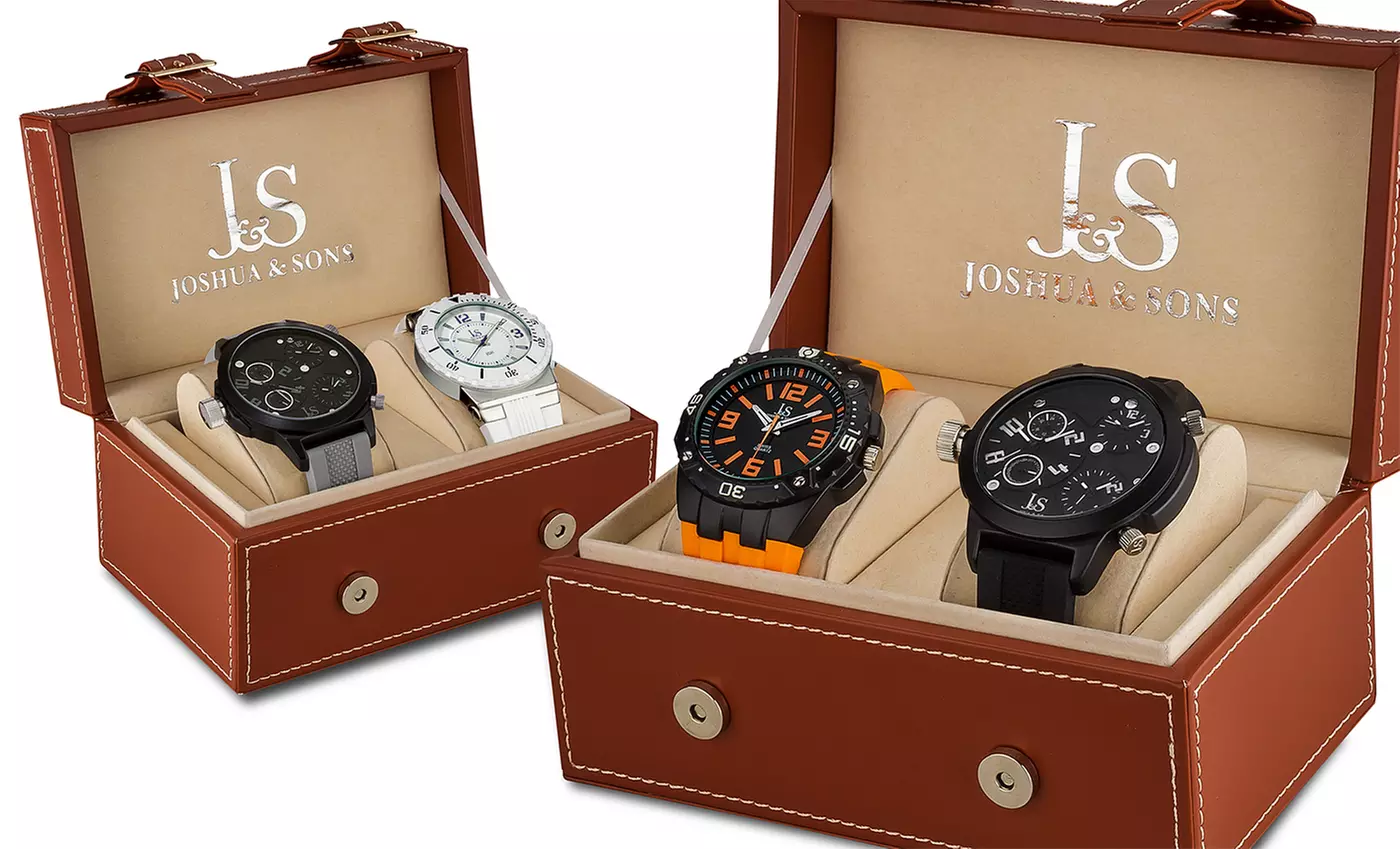 Joshua & Sons Men's Two-Watch Gift Set. Multiple Colors Available. Free Returns. - Primary Image