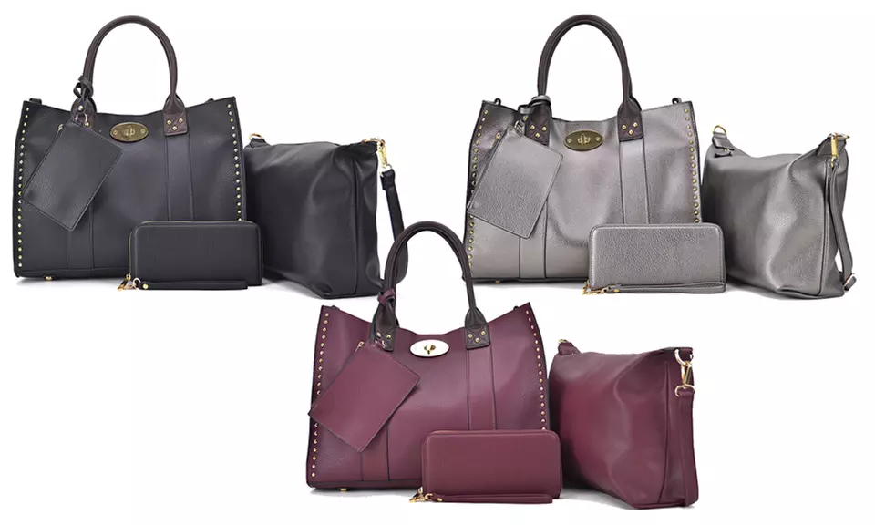 DS Collection Kelly Satchel Handbag, Cross-Body, Wallet, and Coin Purse - Primary Image