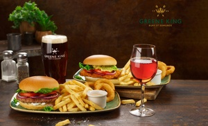 Two Burgers & Two Drinks for 2 at participating Greene King-From 15/01