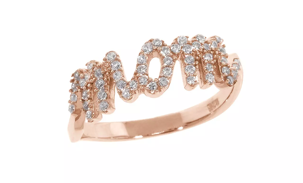 Sterling Silver "MOM" Ring. Multiple Sizes and Finishes Available. Free Returns. - Second Medium