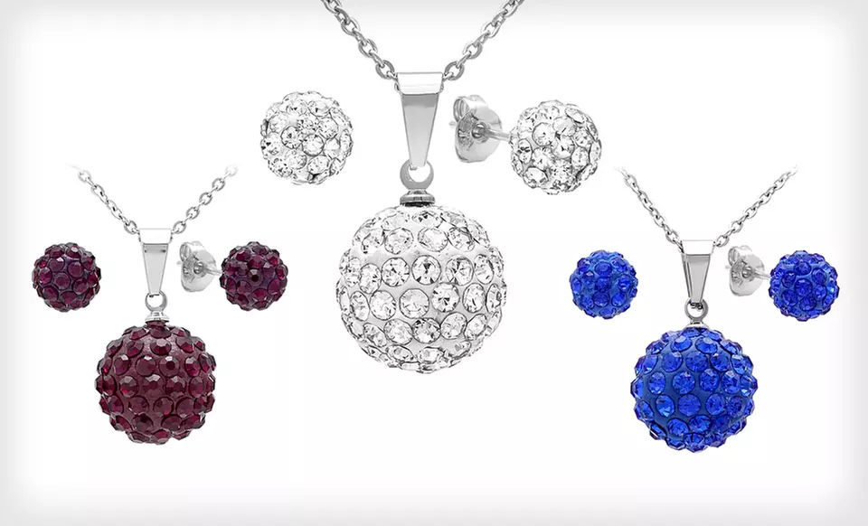 $12 for a Fireball Earring and Necklace Set ($99.99 List Price). Multiple Colors Available. Free Returns. - Primary Image