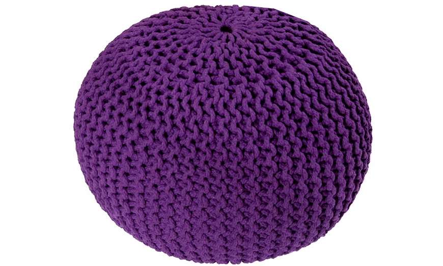 Image 8: Round Knitted Pouffes