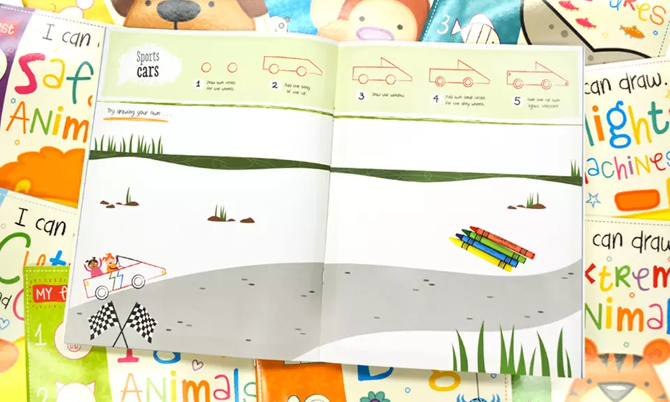 My First I Can Draw Book Set with Crayons (10-Pack) - Second Medium