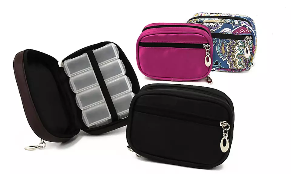 Pill Box in Zippered Carrying Case - Primary Image