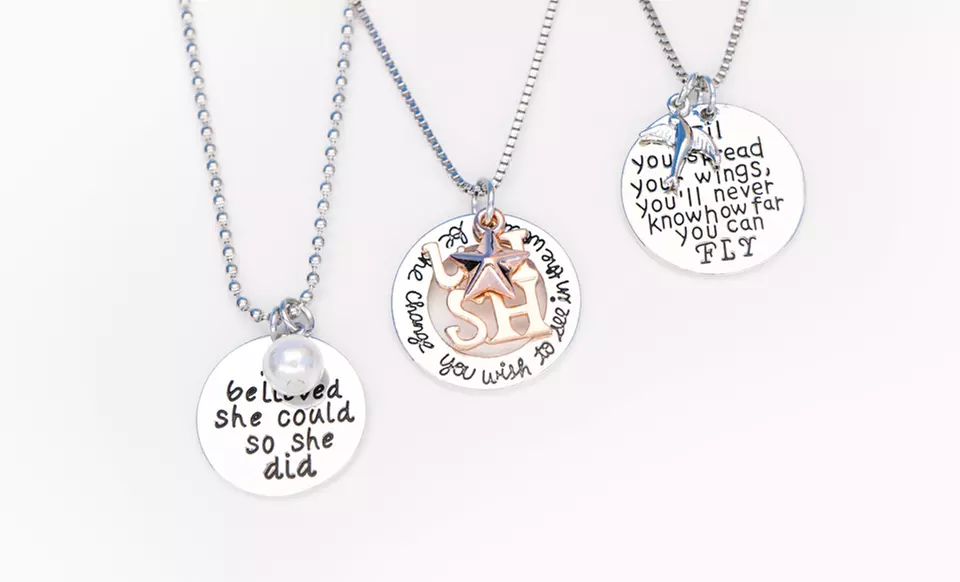 One or Three Encouragement-Themed Necklaces from Stamp the Moment (Up to 87% Off). Four Options Available. - Second Medium