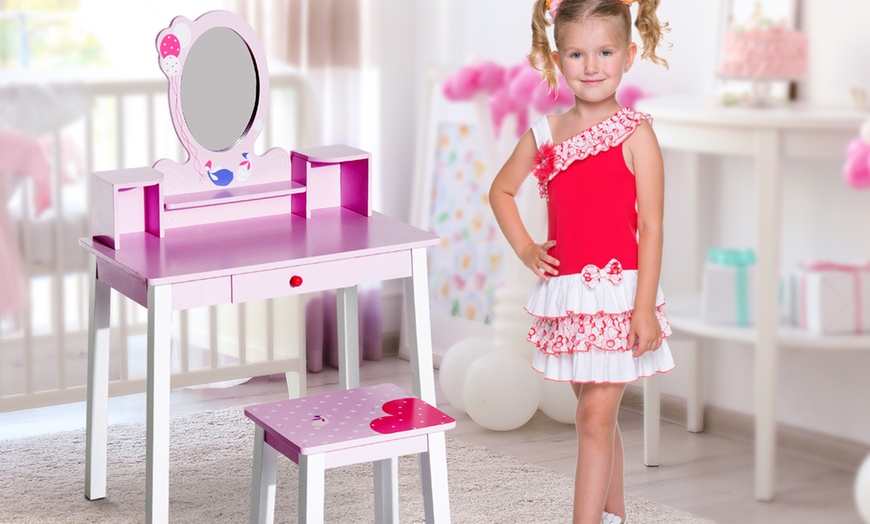 Image 7: Kids Pretend Play Vanity Table