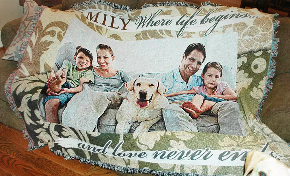 $59.99 for a Custom 71"x53" Woven Photo Blanket from PhotoWeavers ($128 Value) - Primary Image