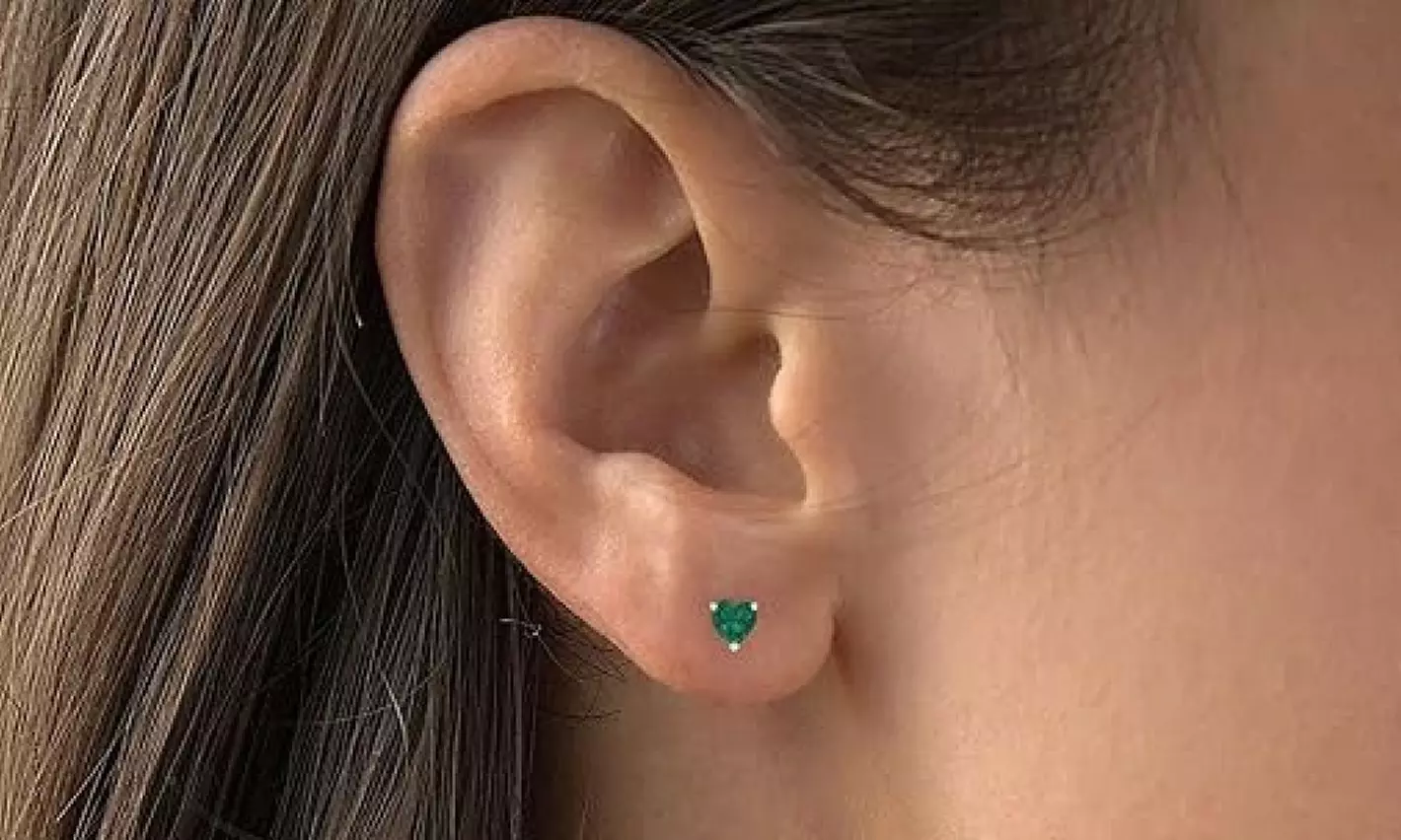 Sterling Silver May Birthstone Stud Earring Collection Made With Swarovski