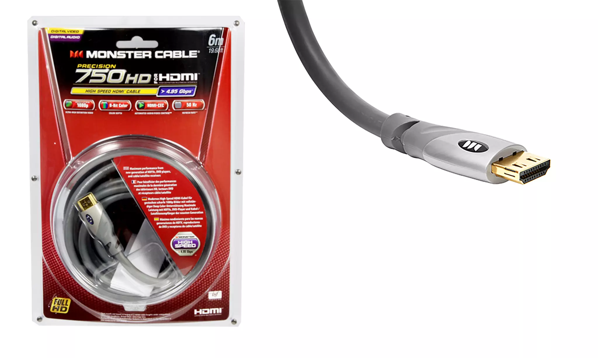 Monster High Performance 6m HDMI Cable With 24ct Gold Contacts from £8.99 (Up to 86% Off) - Primary Image