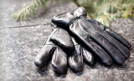 $12 for a Pair of Jacob Ash Men’s Fleece-Lined Leather Gloves. Shipping Included ($36.98 Total Value). - Primary Image
