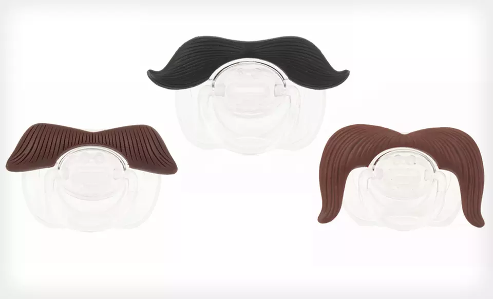 Stachifier Mustache Pacifier Bundles (Up to 50% Off). Two Options Available. Free Shipping on Purchases of $15 or More. - Second Medium