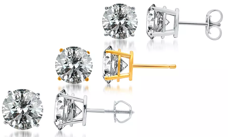 2.00–4.00 CTTW Diamond Stud Earrings in 14K Gold - Primary Image