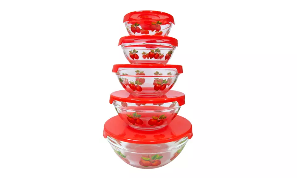Glass Bowl Set with Lids (5-Piece) - Second Medium