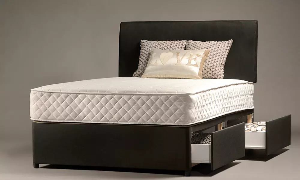 Divan Bed with Mattress and Option for Two or Four Drawers and Headboard With Free Delivery - Primary Image