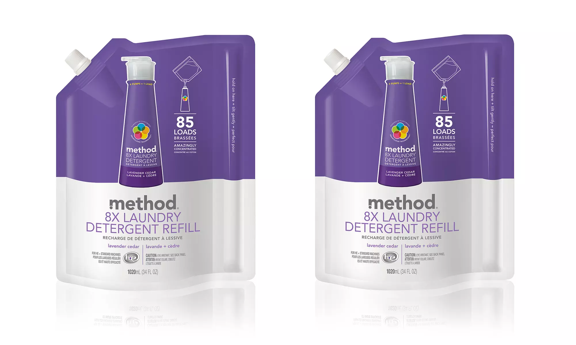 Method Laundry Detergent Refill in Free + Clear, Fresh Air, or Lavender Cedar; 2-Pack of 85-Load Pouches - Second Medium
