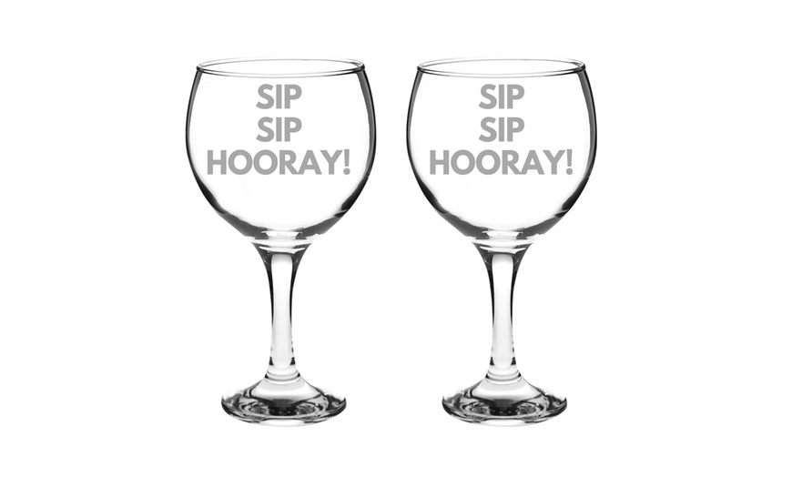 Image 3: Gin Glasses with Quotes
