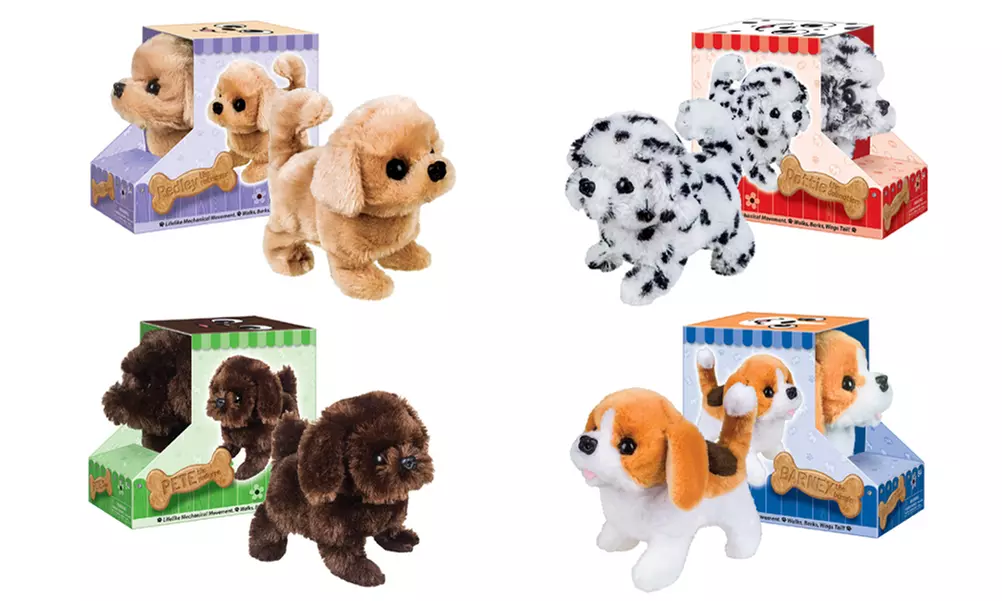 Battery-Operated Plush Dogs with Lifelike Movements (4-Pack) - Primary Image