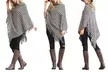 Stripe Fringe Poncho - Second Medium