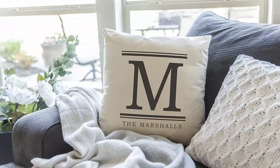 Personalized Monogram Throw-Pillow Covers from Qualtry (Up to 28% Off) - Second Medium