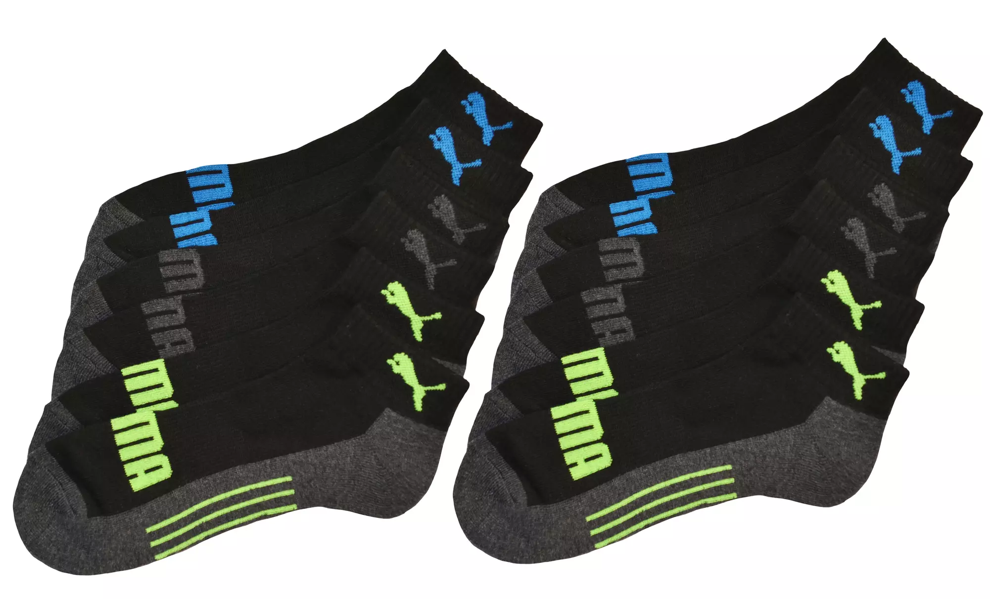6-Pair Pack of Men's Puma 1/2 Terry Quarter Socks - Primary Image