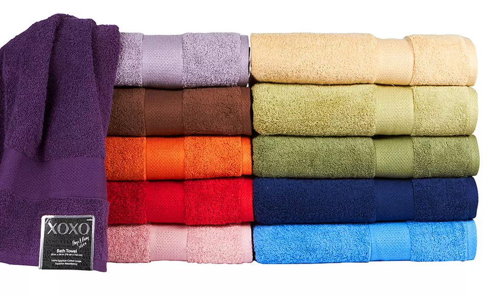 Set of 6 XOXO 100% Egyptian Cotton 30"x56" Bath Towels - Primary Image